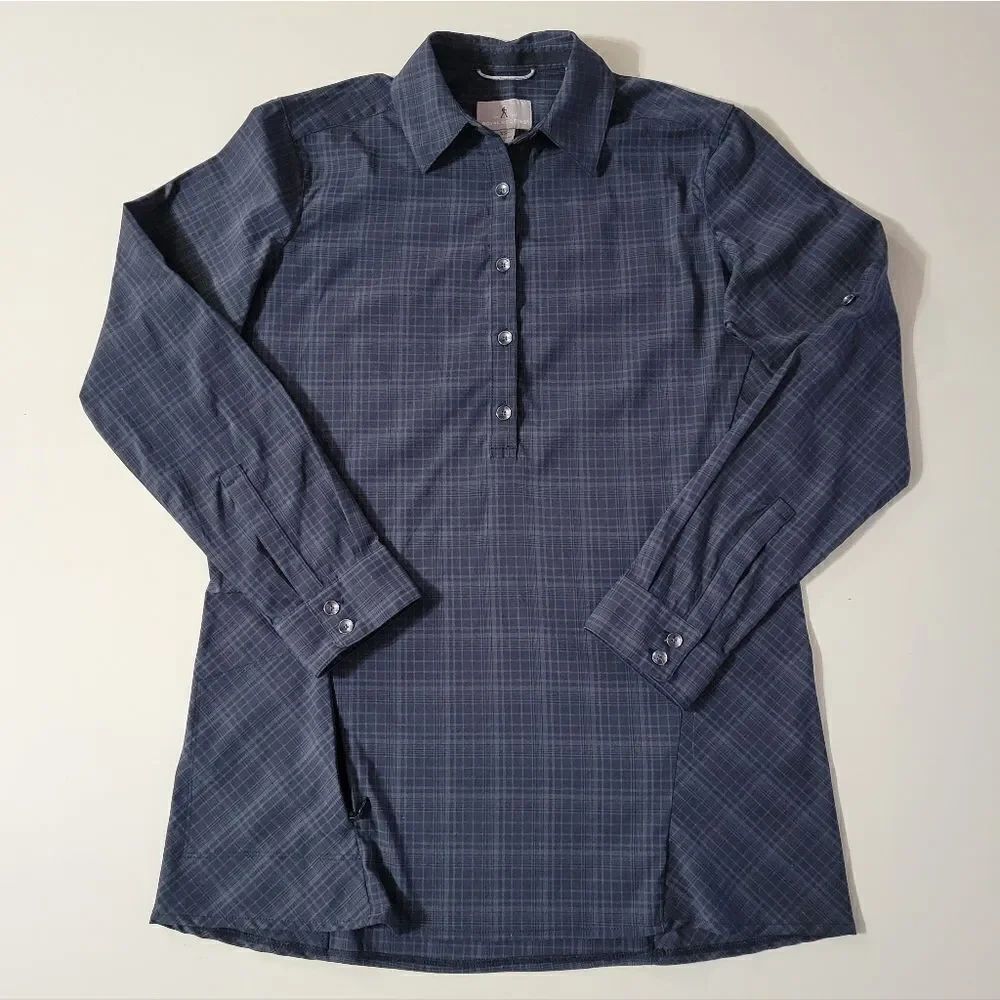 Royal Robbins Women's Performance Long Sleeve Plaid Pullover Bouse